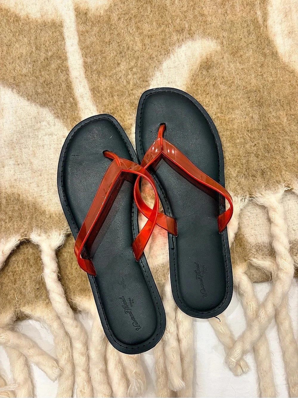 Universal Thread Red & Black Strappy Sandals